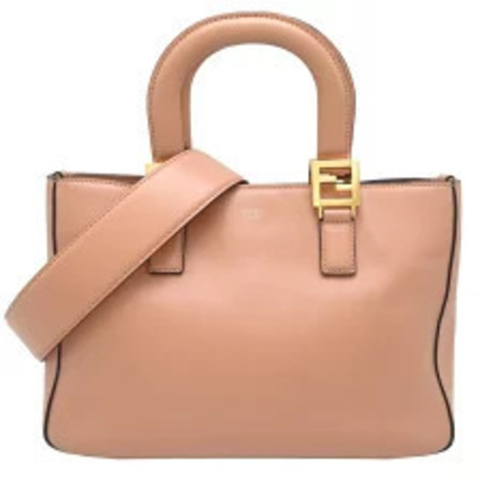 Fendi FF Tote Handbag Leather Pink